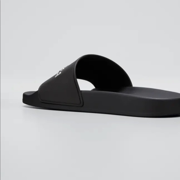 Black Balenciaga rubber pool slide with contrast logo upper. Size 6 - Picture 3 of 3